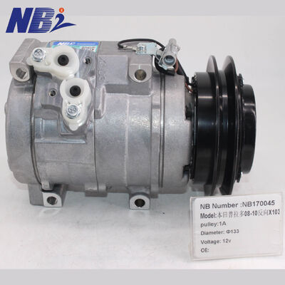 トヨタ ランドクルーザープラド/ハイエース (2002-2008) 用 12V リバースポート シングル A グルーブ 10S17C AC コンプレッサー - OEM CO 29266C - 工場直販